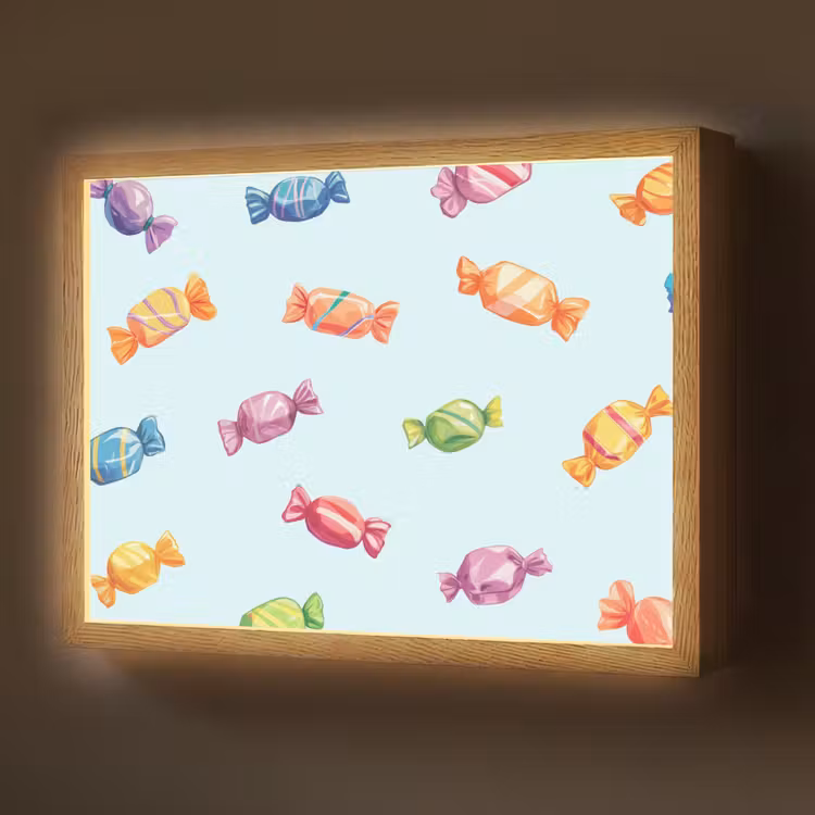 Blauw - Patroon - Snoep Light Box met batterij (Wandlamp) middel -z3d_website