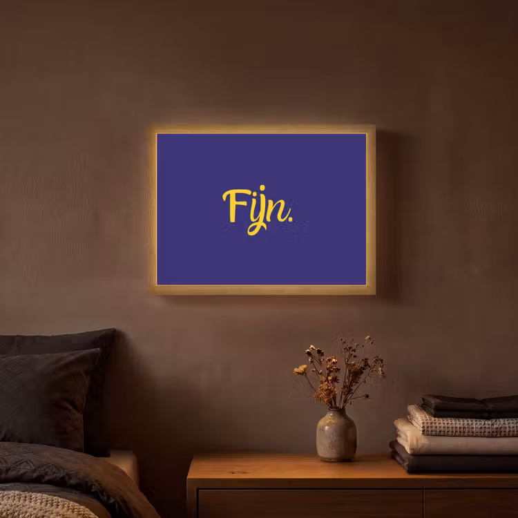 Blauw - Geel - Fijn Light Box met batterij (Wandlamp) middel -sfeer4