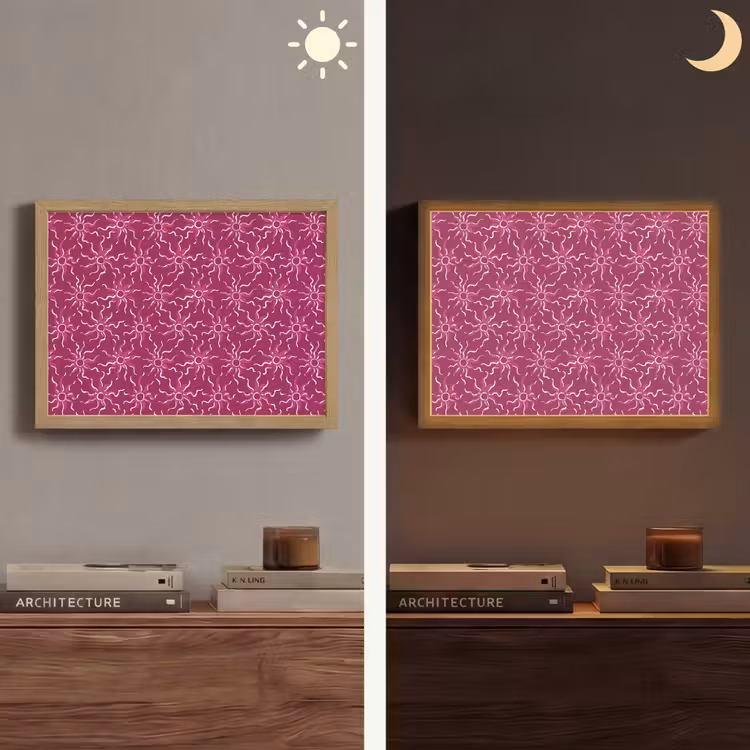 Bohemian - Zon - Magenta Light Box met batterij (Wandlamp) middel 907 -sfeer3
