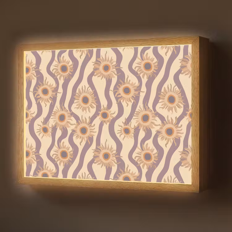 Bohemian - Vibe - Lavendelpaars Light Box met batterij (Wandlamp) middel 907 -z3d_website
