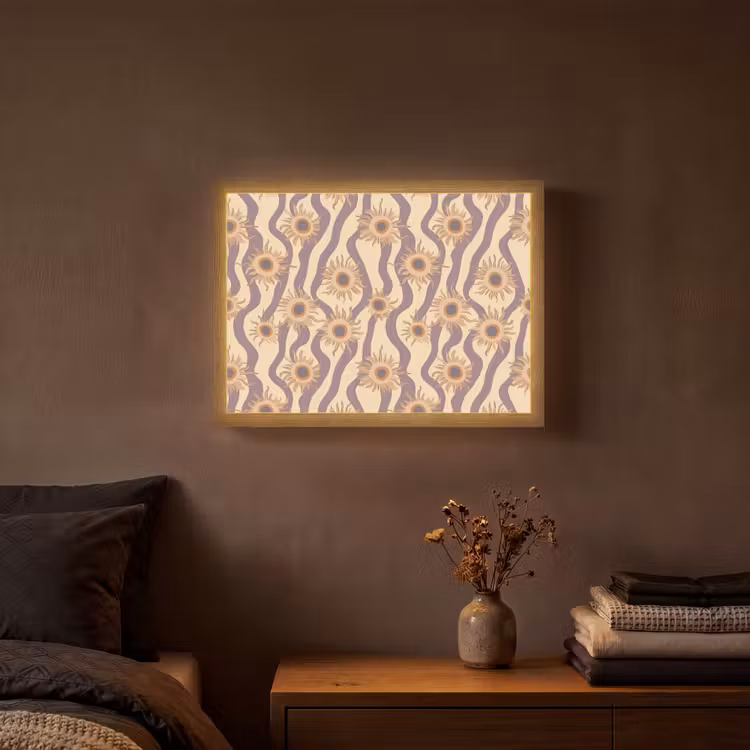 Bohemian - Vibe - Lavendelpaars Light Box met batterij (Wandlamp) middel 907 -sfeer4