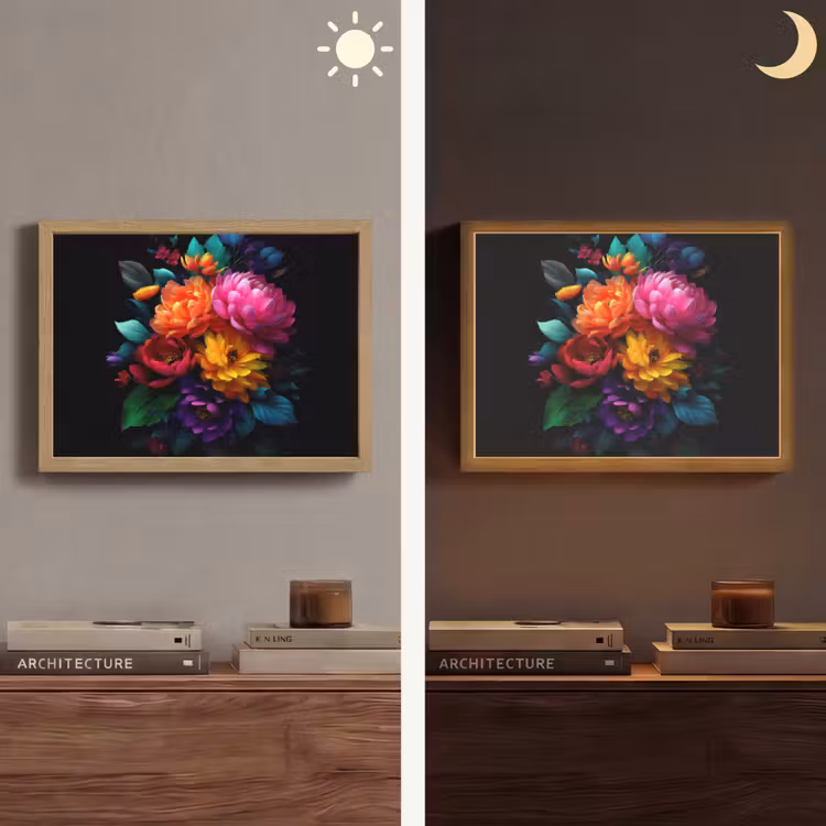 Boeket - Bloemen - Kleur Light Box met batterij (Wandlamp) middel -sfeer3