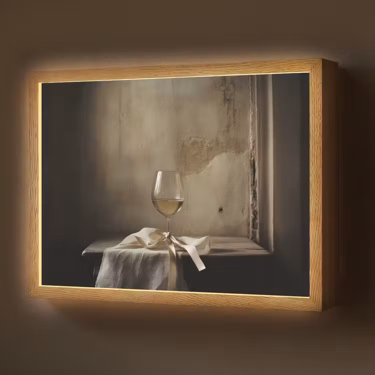 Strik - Beige - Witte - Wijn Light Box met batterij (Wandlamp) middel -z3d_website