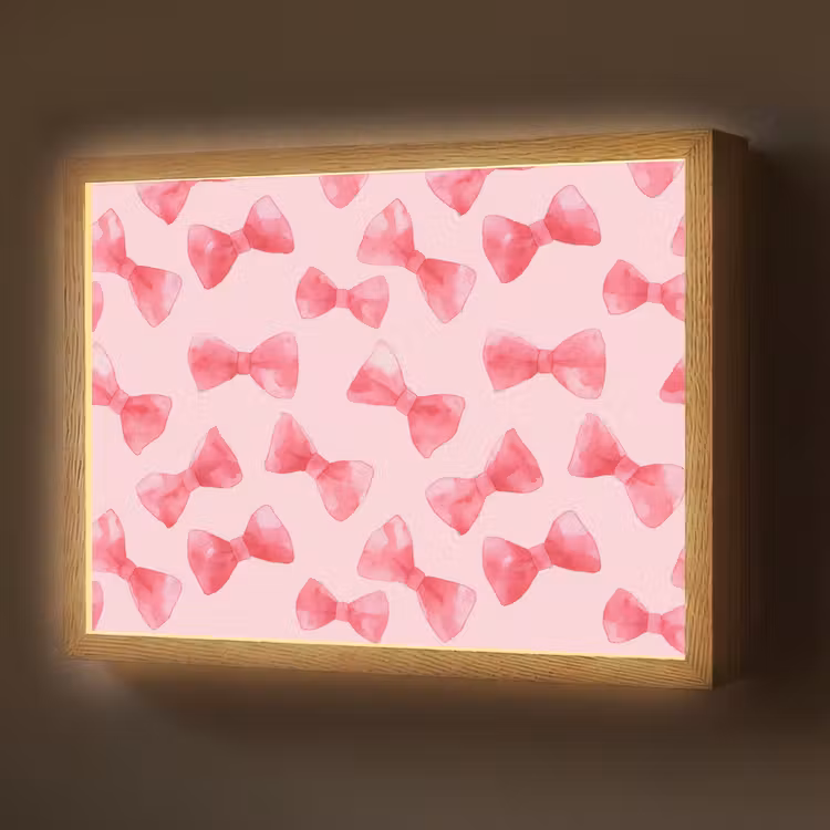 Strikken - Aquarel - Roze Light Box met batterij (Wandlamp) middel 907 -z3d_website