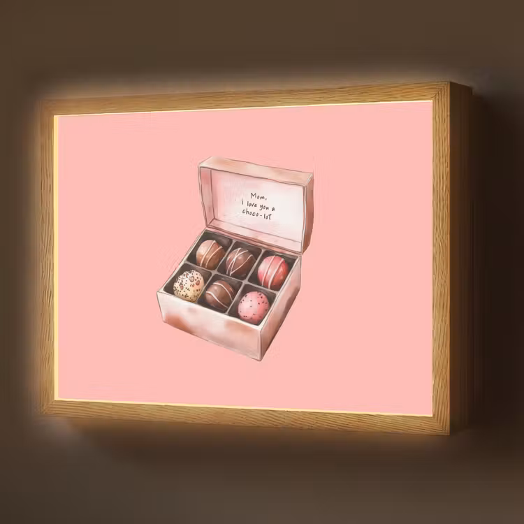 Doosje - Bonbons - Liefdevolle - Tekst Light Box met batterij (Wandlamp) middel -z3d_website