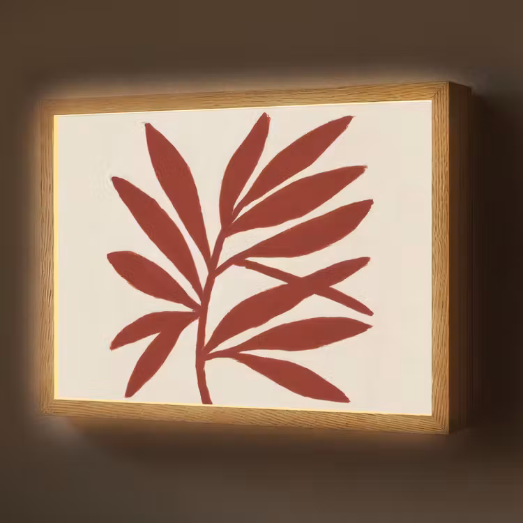 Tak - Bladeren - Rood Light Box met batterij (Wandlamp) middel -z3d_website