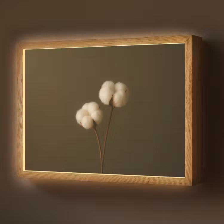 Takken - Katoen - Wit - Bollen Light Box met batterij (Wandlamp) middel -z3d_website
