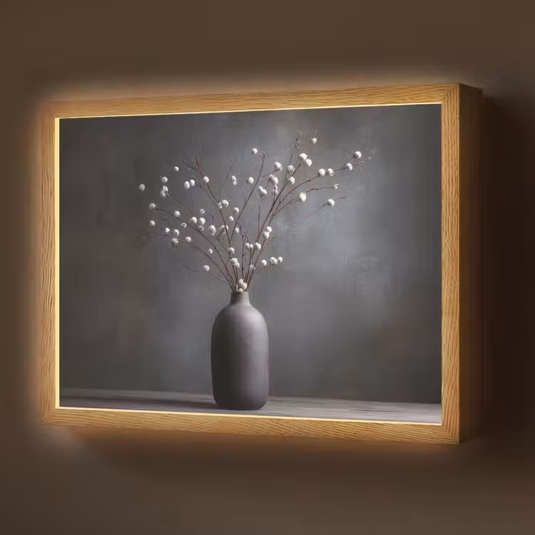 Takken - Vaas - Bolletjes - Wit Light Box met batterij (Wandlamp) middel -z3d_website
