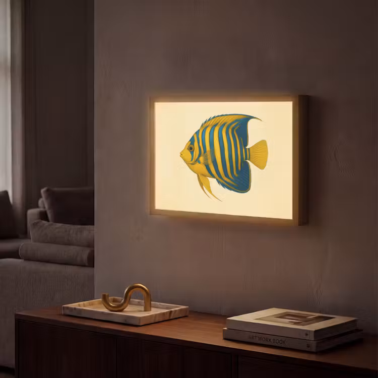Felgeel - Vis - Strepen - Vinnen Light Box met batterij (Wandlamp) middel -sfeer1