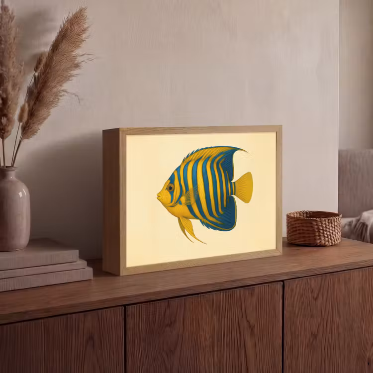Felgeel - Vis - Strepen - Vinnen Light Box met batterij (Wandlamp) middel -sfeer2