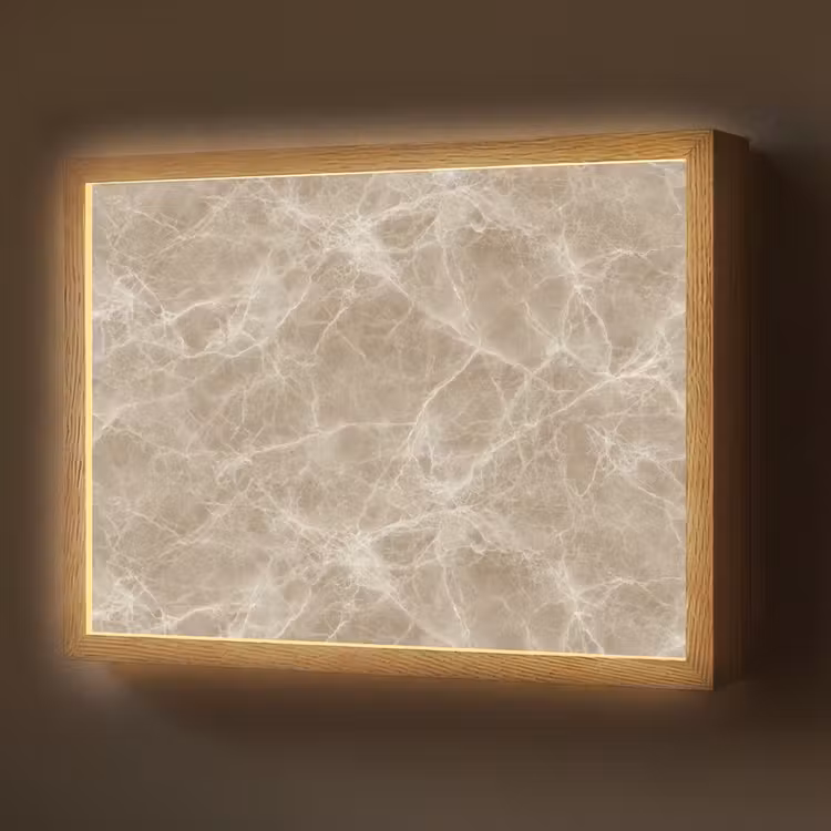 Bruin - Kristaladers - Marmer Light Box met batterij (Wandlamp) middel 907 -z3d_website