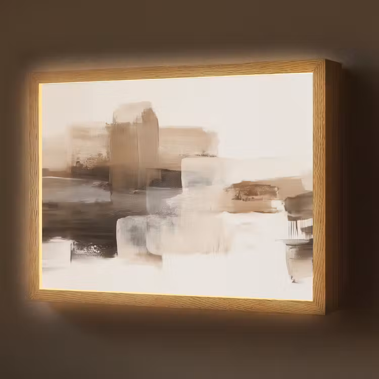 Penseelstreken - Abstract landschap - Rust Light Box met batterij (Wandlamp) middel -z3d_website