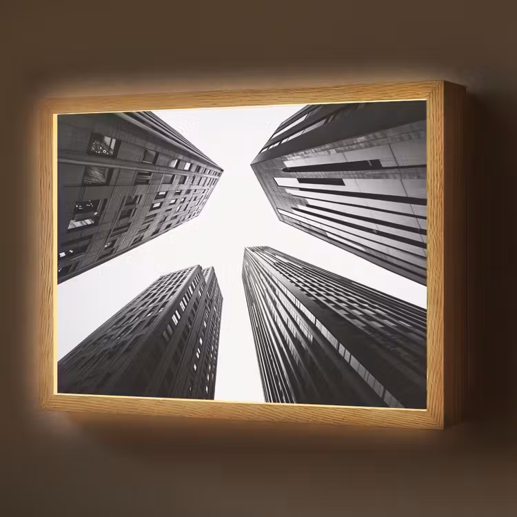 Gebouwen - Lucht - Zwart Light Box met batterij (Wandlamp) middel -z3d_website