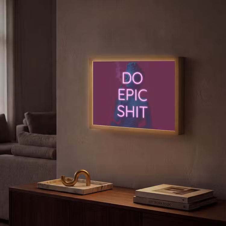 Buste - Neon - LED - Letters Light Box met batterij (Wandlamp) middel -sfeer1