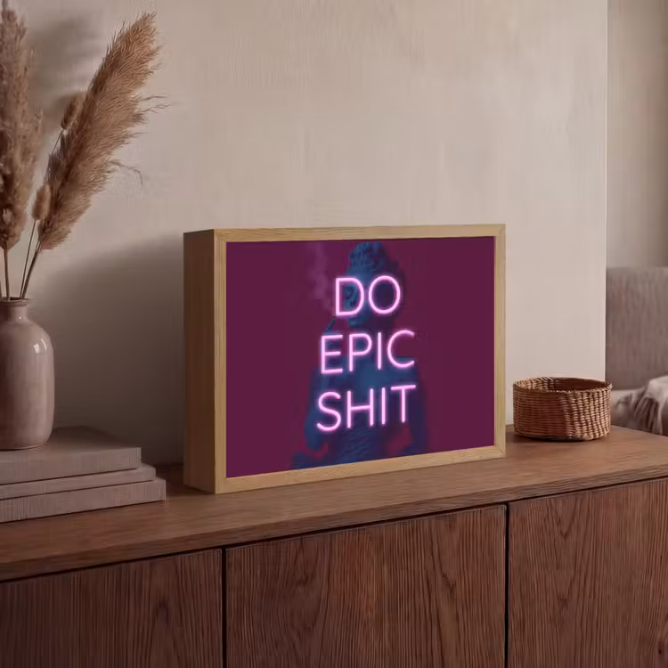 Buste - Neon - LED - Letters Light Box met batterij (Wandlamp) middel -sfeer2