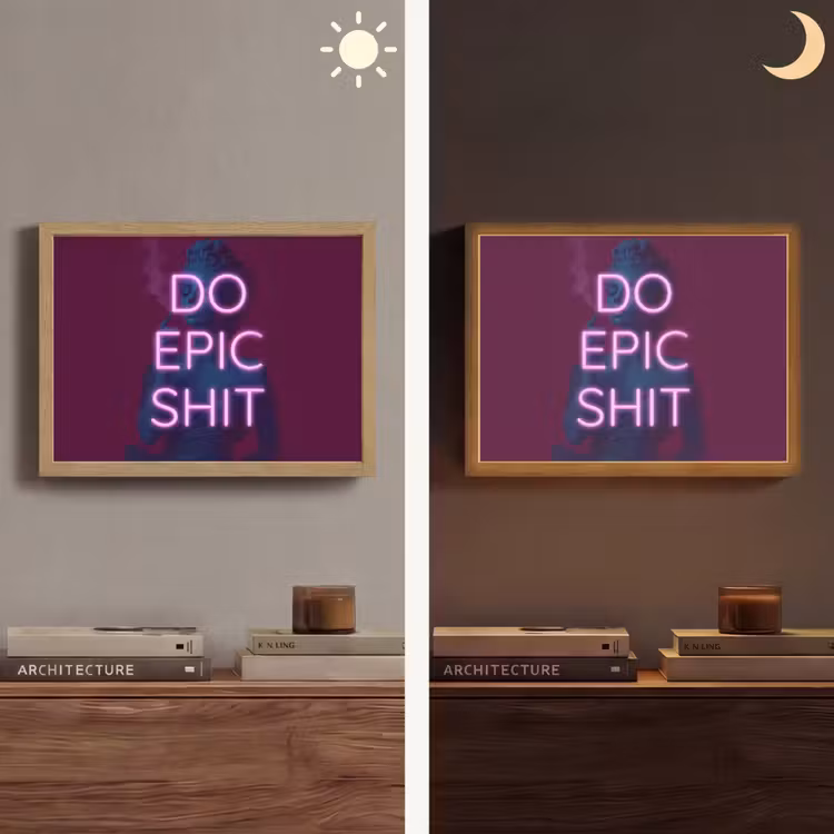Buste - Neon - LED - Letters Light Box met batterij (Wandlamp) middel -sfeer3