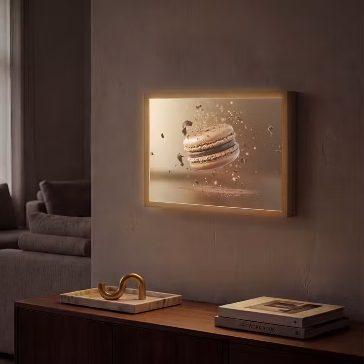 Chocolade - Macarons - Eten - Snoep Light Box met batterij (Wandlamp) middel -sfeer1