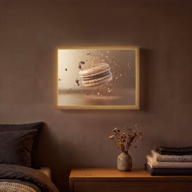 Chocolade - Macarons - Eten - Snoep Light Box met batterij (Wandlamp) middel -sfeer4