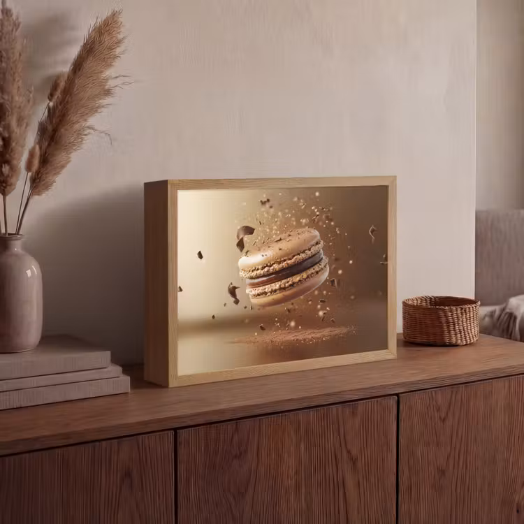 Chocolade - Macarons - Eten - Snoep Light Box met batterij (Wandlamp) middel -sfeer2