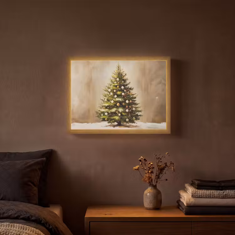 Kerst - Sfeer - Groen Light Box met batterij (Wandlamp) middel -sfeer4