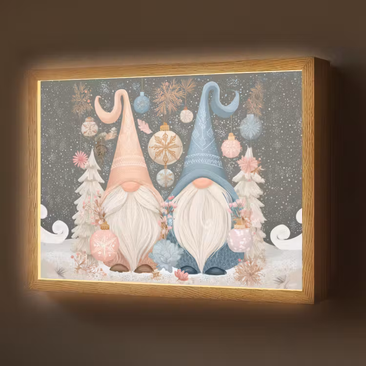 Kerst - Gnomen - Pastel Light Box met batterij (Wandlamp) middel -z3d_website