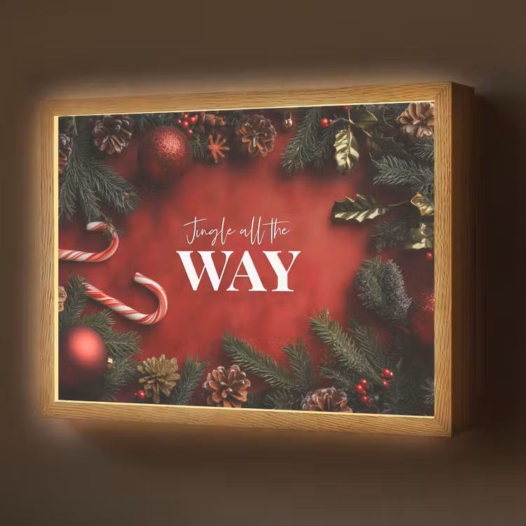 Kerst - Quote - Rood - Kerstballen Light Box met batterij (Wandlamp) middel -z3d_website