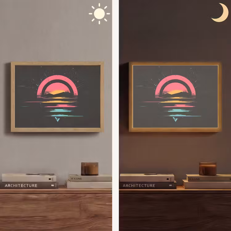 Cirkel - Abstract - Roze Light Box met batterij (Wandlamp) middel -sfeer3