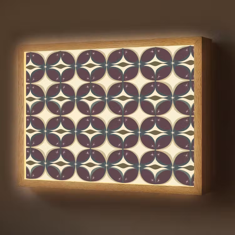 Cirkel - Retro - Kleurrijk Light Box met batterij (Wandlamp) middel 907 -z3d_website