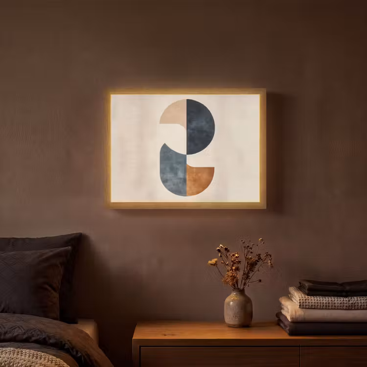 Cirkels - Abstract - Kleurrijk Light Box met batterij (Wandlamp) middel -sfeer4