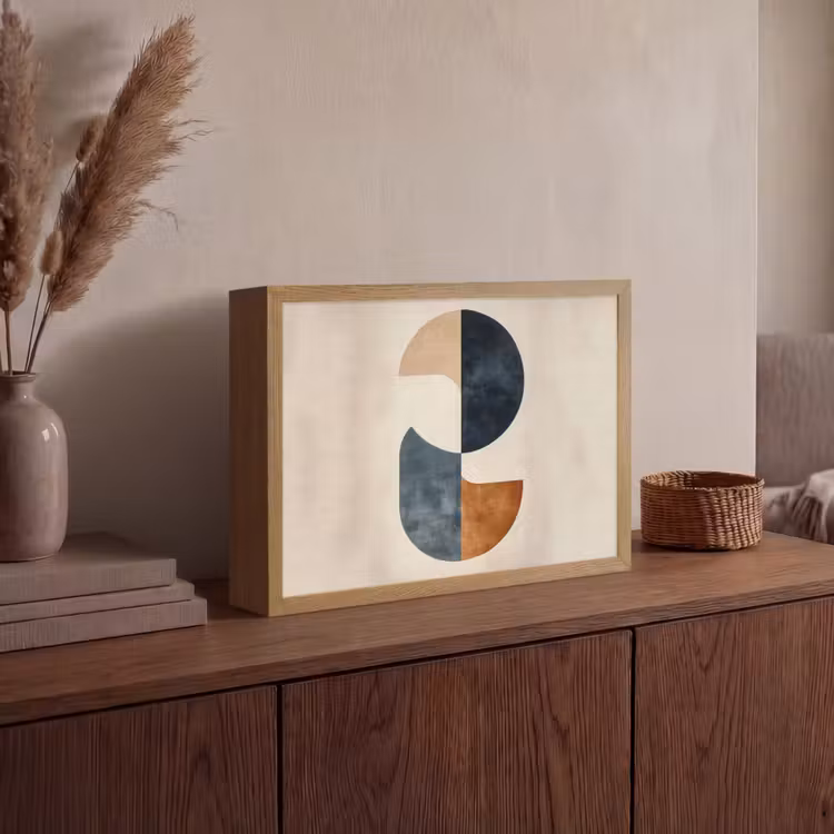 Cirkels - Abstract - Kleurrijk Light Box met batterij (Wandlamp) middel -sfeer2