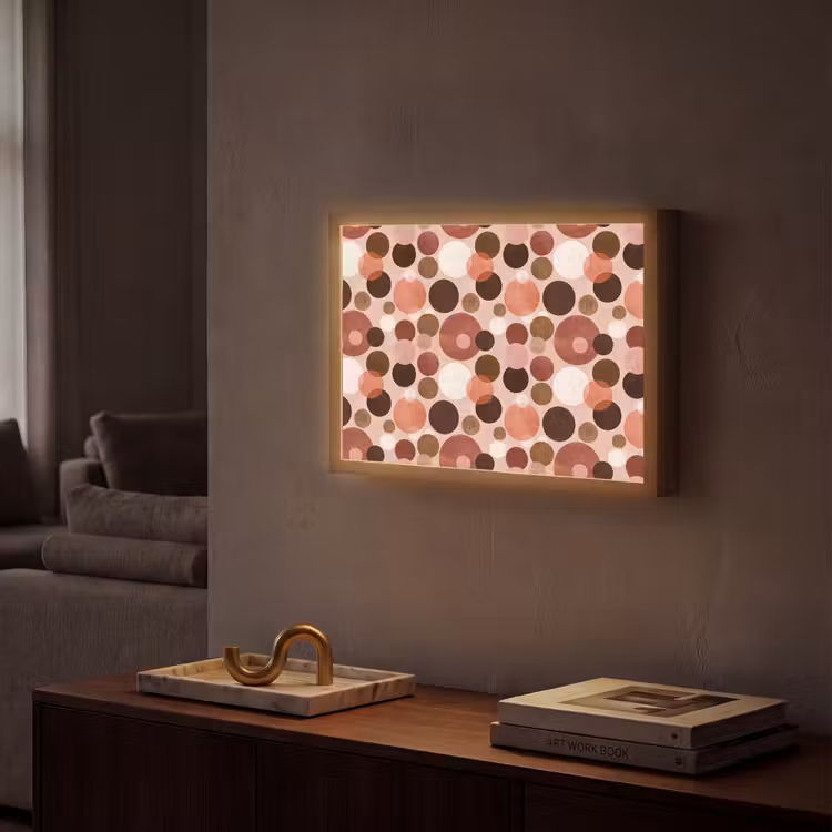 Cirkels - Modern - Kleurrijk Light Box met batterij (Wandlamp) middel 907 -sfeer1