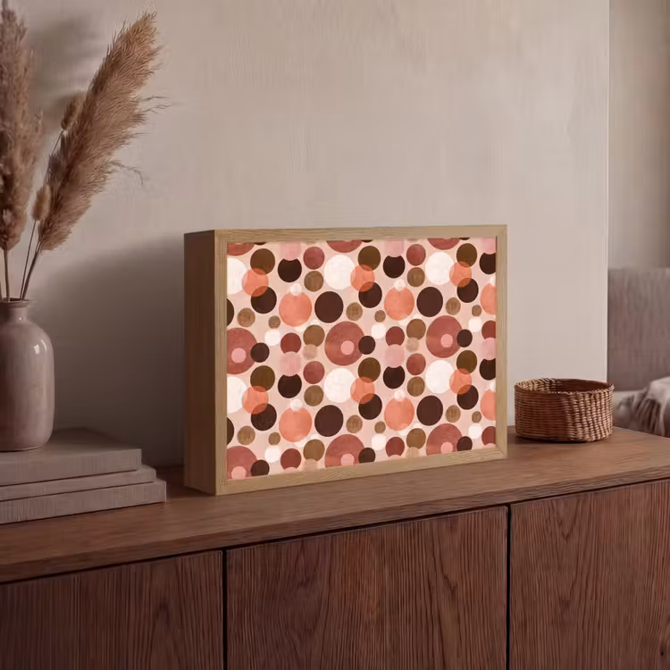 Cirkels - Modern - Kleurrijk Light Box met batterij (Wandlamp) middel 907 -sfeer2