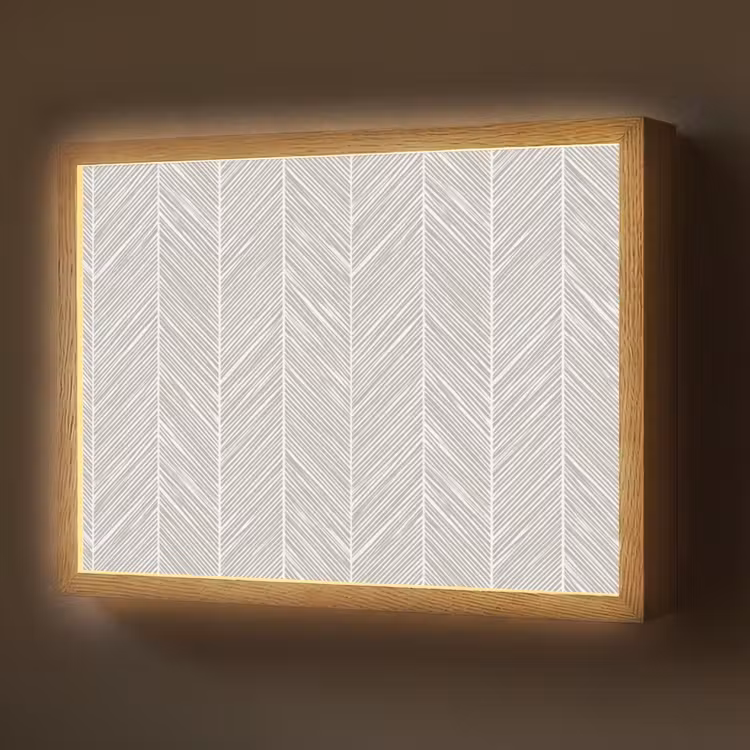 Klassiek - Visgraat - Grijs Light Box met batterij (Wandlamp) middel 907 -z3d_website