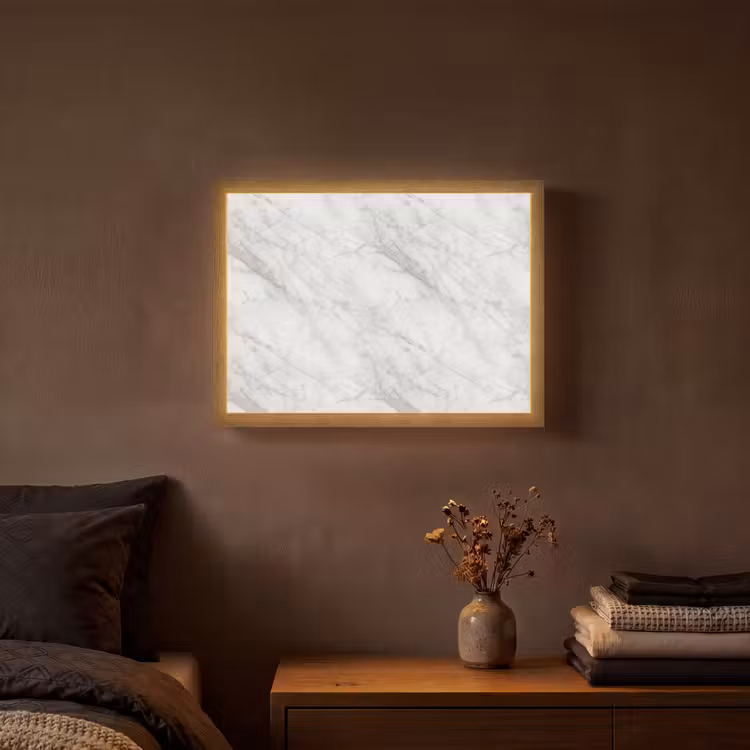 Klassiek - Marmer - Grijs Light Box met batterij (Wandlamp) middel 907 -sfeer4