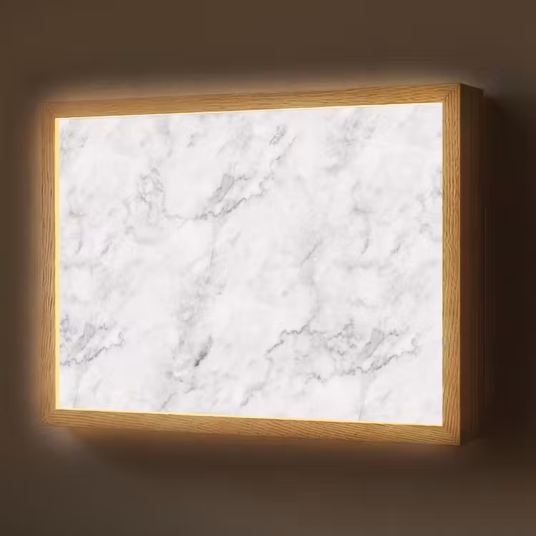 Klassiek - Marmer - Aders - Grijs Light Box met batterij (Wandlamp) middel 907 -z3d_website