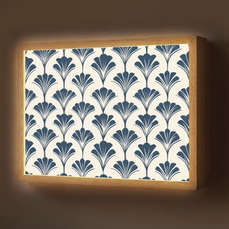 Klassiek - Motief - Blauw Light Box met batterij (Wandlamp) middel 907 -z3d_website