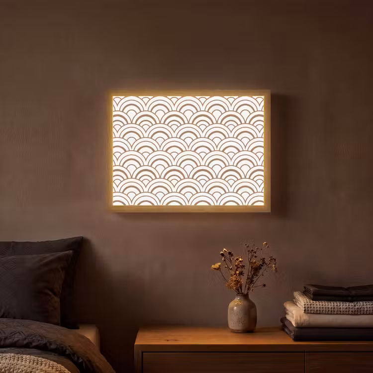 Klassiek - Motief - Terracotta Light Box met batterij (Wandlamp) middel 907 -sfeer4