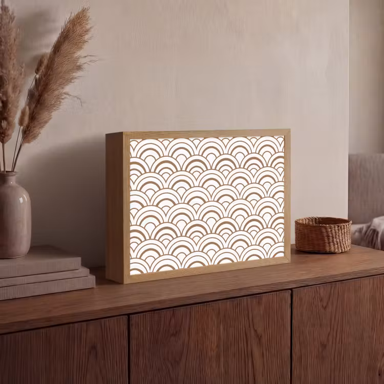 Klassiek - Motief - Terracotta Light Box met batterij (Wandlamp) middel 907 -sfeer2