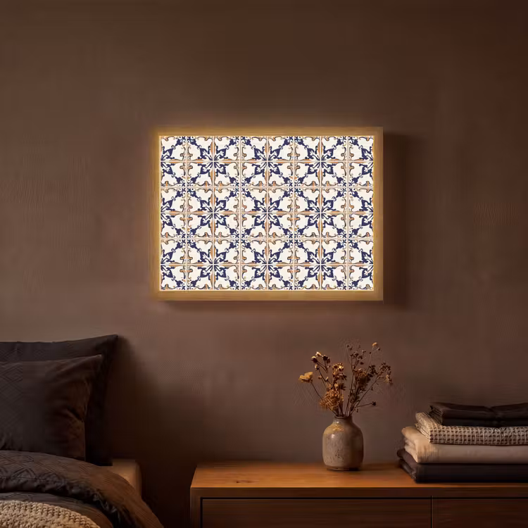 Klassiek - Patroon - Kleurrijk Light Box met batterij (Wandlamp) middel 907 -sfeer4