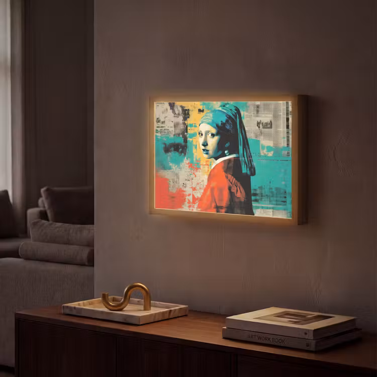 Klassiek - Pareloorbel - Streetartstijl - Kleurrijk Light Box met batterij (Wandlamp) middel -sfeer1