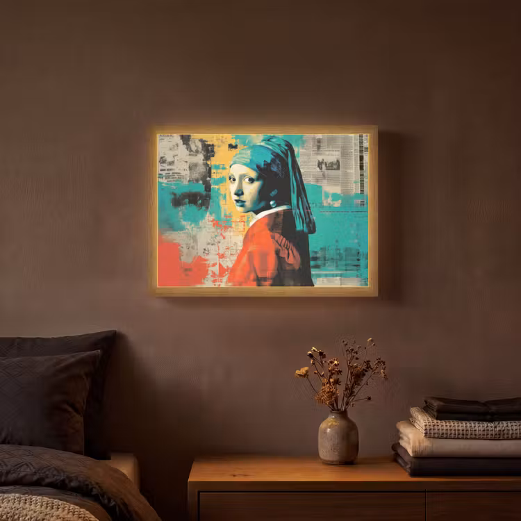 Klassiek - Pareloorbel - Streetartstijl - Kleurrijk Light Box met batterij (Wandlamp) middel -sfeer4