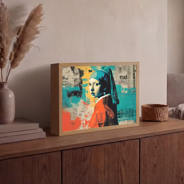 Klassiek - Pareloorbel - Streetartstijl - Kleurrijk Light Box met batterij (Wandlamp) middel -sfeer2