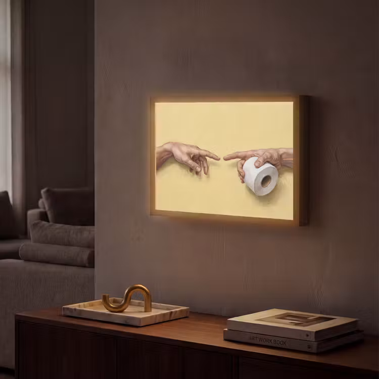 Klassiek - Kunst - Humor Light Box met batterij (Wandlamp) middel -sfeer1