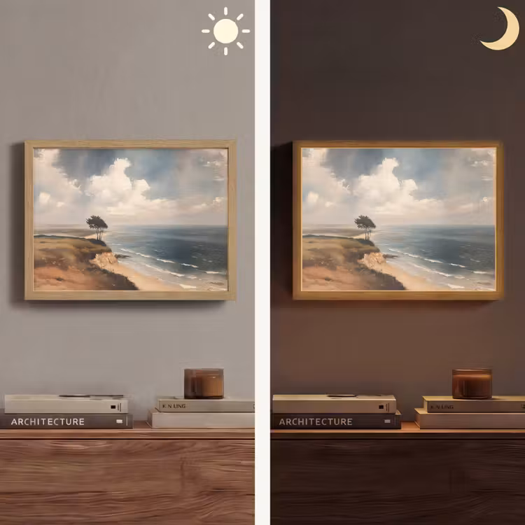 Klif - Zee - Boom Light Box met batterij (Wandlamp) middel -sfeer3