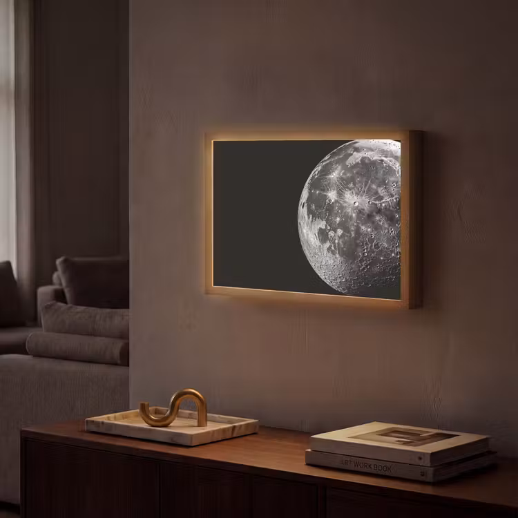 Close-up - Maan - Wit - Textuur Light Box met batterij (Wandlamp) middel -sfeer1