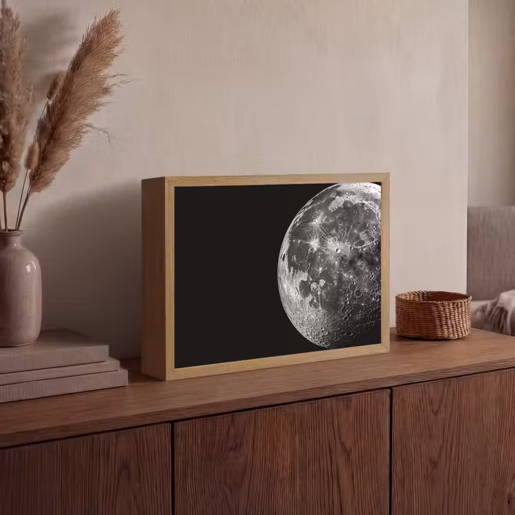 Close-up - Maan - Wit - Textuur Light Box met batterij (Wandlamp) middel -sfeer2