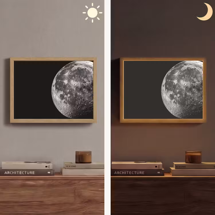 Close-up - Maan - Wit - Textuur Light Box met batterij (Wandlamp) middel -sfeer3