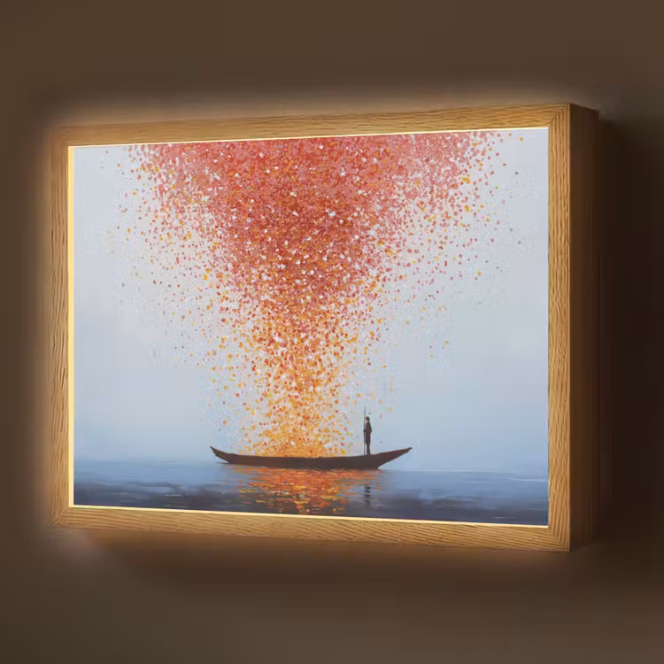 Wolk - Confetti - Boot - Wateroppervlakte Light Box met batterij (Wandlamp) middel -z3d_website