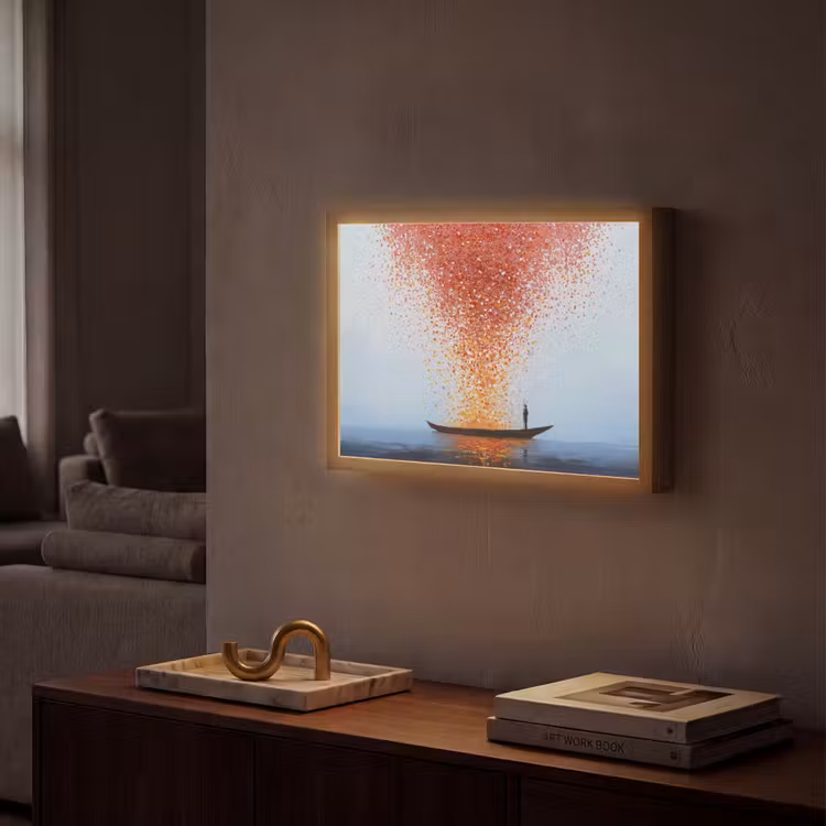 Wolk - Confetti - Boot - Wateroppervlakte Light Box met batterij (Wandlamp) middel -sfeer1