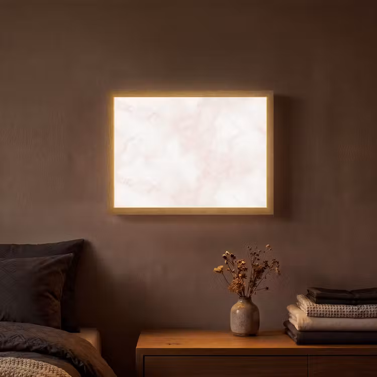 Wolkenstructuur - Roze - Marmer Light Box met batterij (Wandlamp) middel 907 -sfeer4